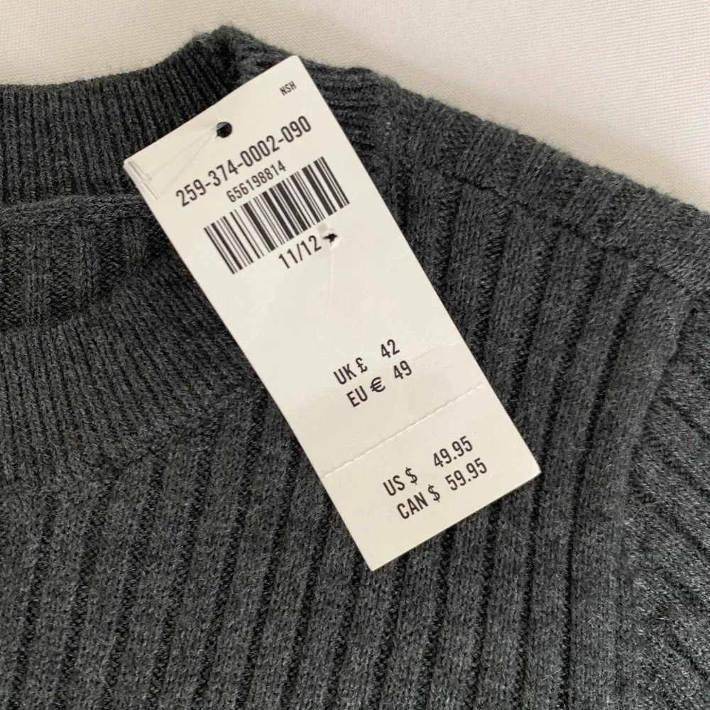 Abercrombie Kids Sweater Dress Girls 11/12 Grey Ribbed Tie Waist Quiet Luxury